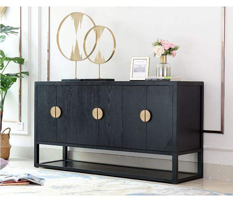 half moon stain brass pull that looks beautiful installed vertically in pairs | Inspire Hardware