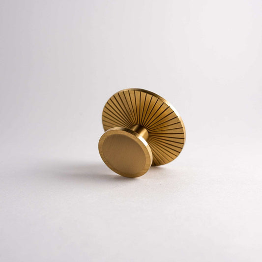 solid brass kitchen cabinet knob | satin brass brass knob for transitional cabinets | dresser knob