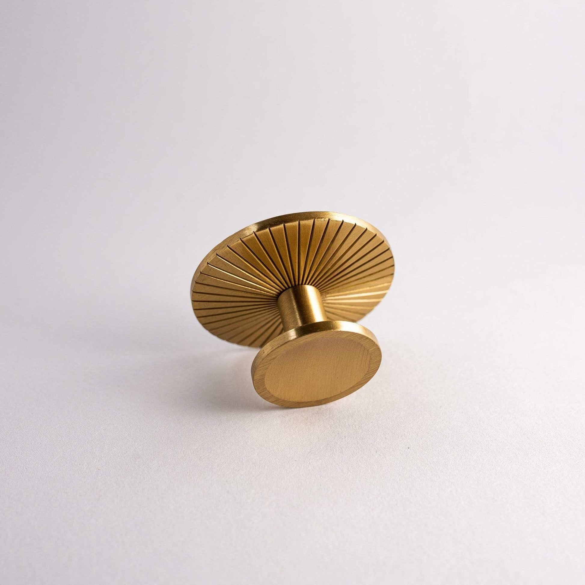 solid brass kitchen cabinet knob | satin brass brass knob for transitional cabinets | dresser knob