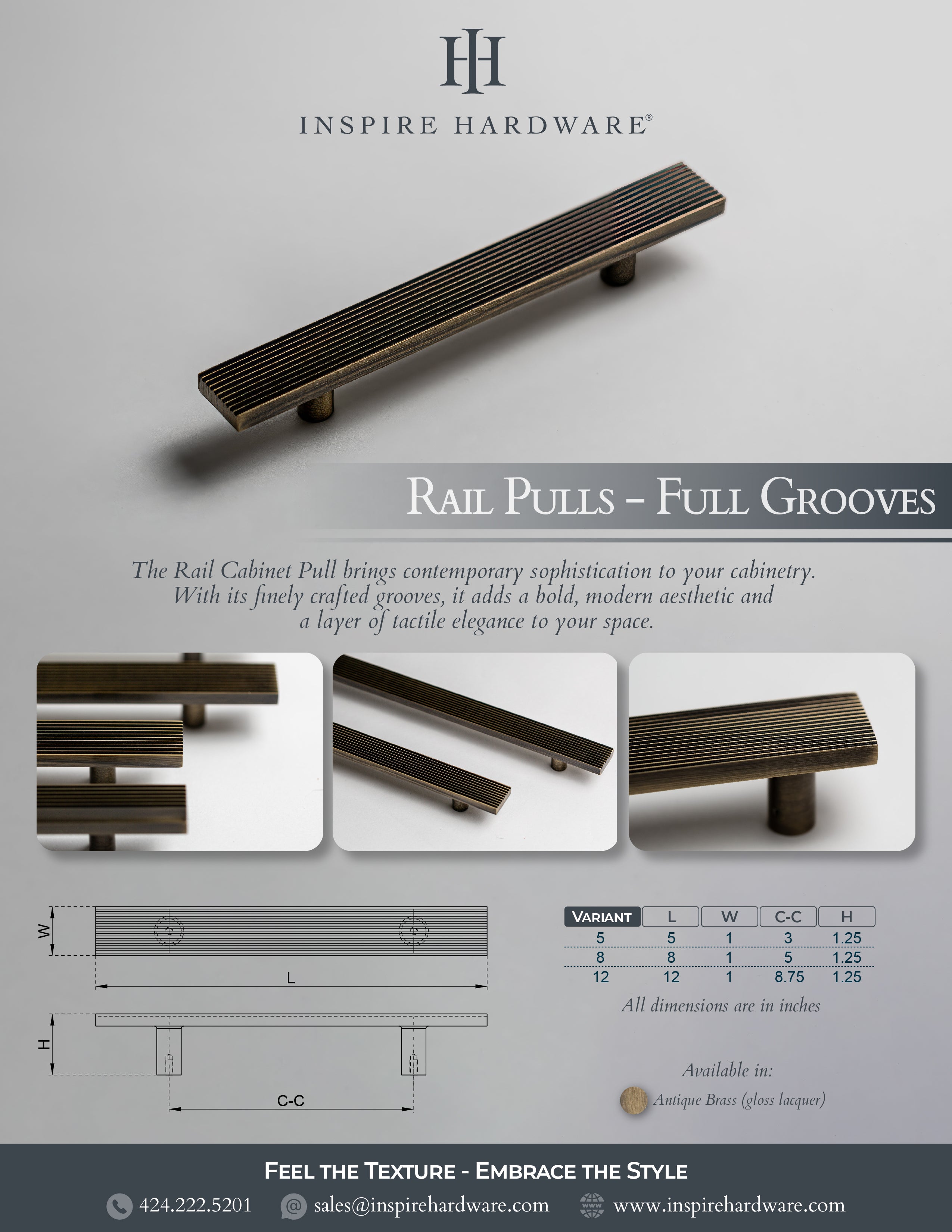 Catalog page for Rail, Antique Brass Cabinet Pulls