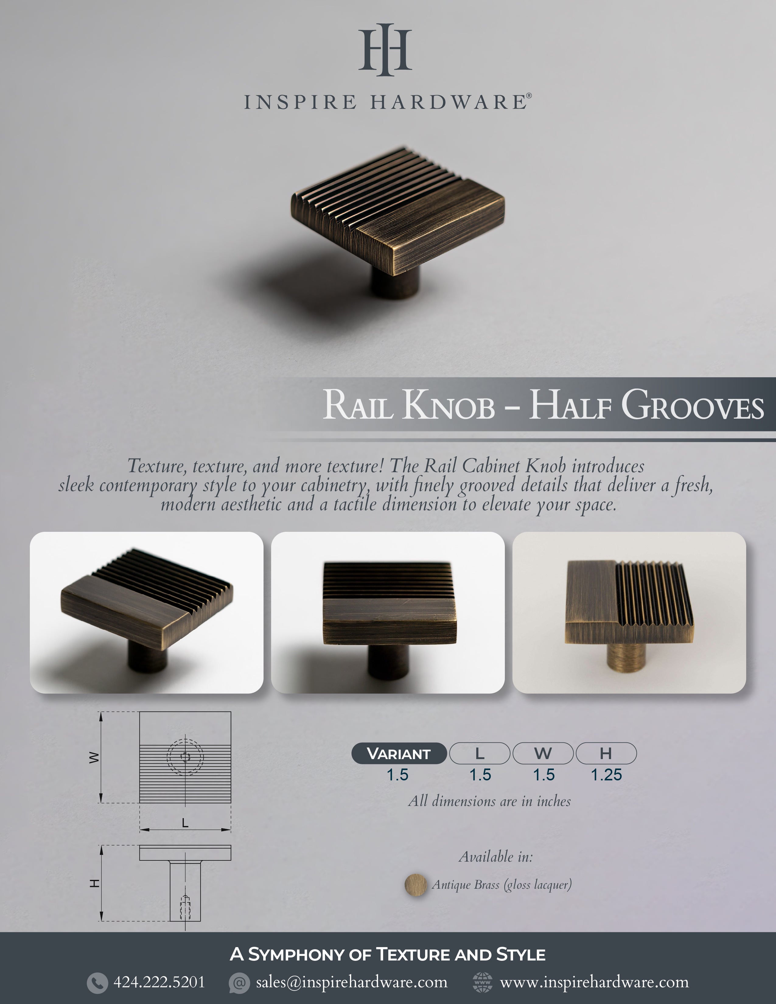 Catalog page for Rail, Solid Brass Knobs